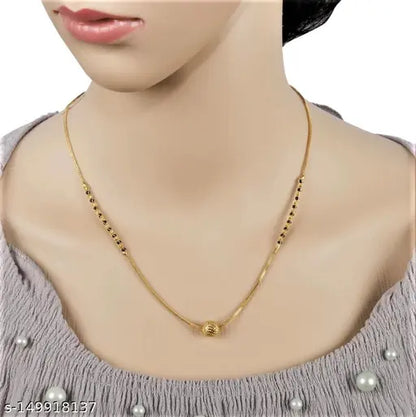 Mangalsutra Combo Deal Gold Plated Necklace Pandent Mangalsutra 30 Inch And 18 Inch Combo Pack With Earring for Women (Pack of 5)